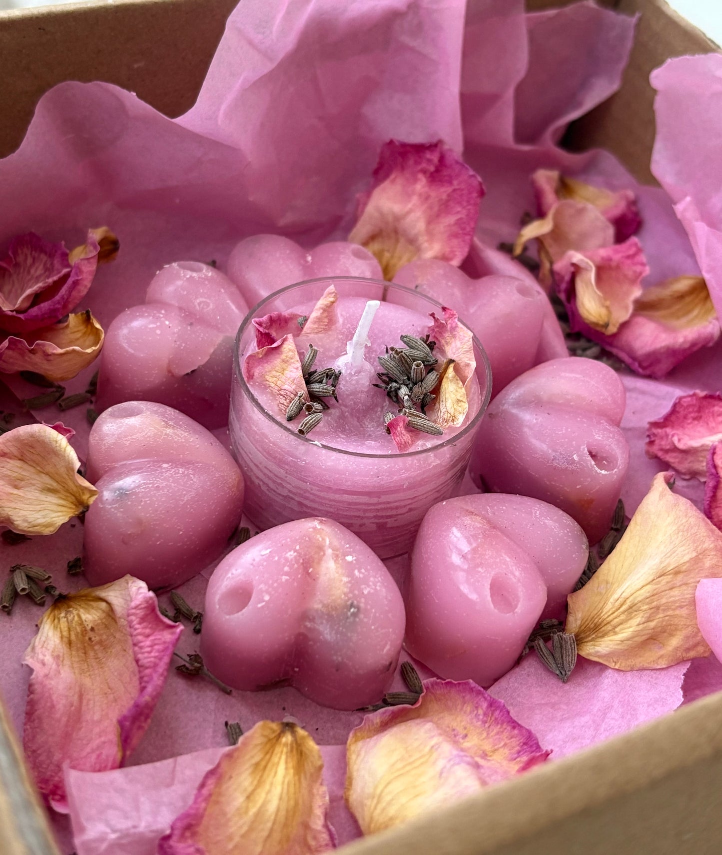 Rose Petal Dream – Rose, Lavender & Vanilla Tealight & Wax Melt Set