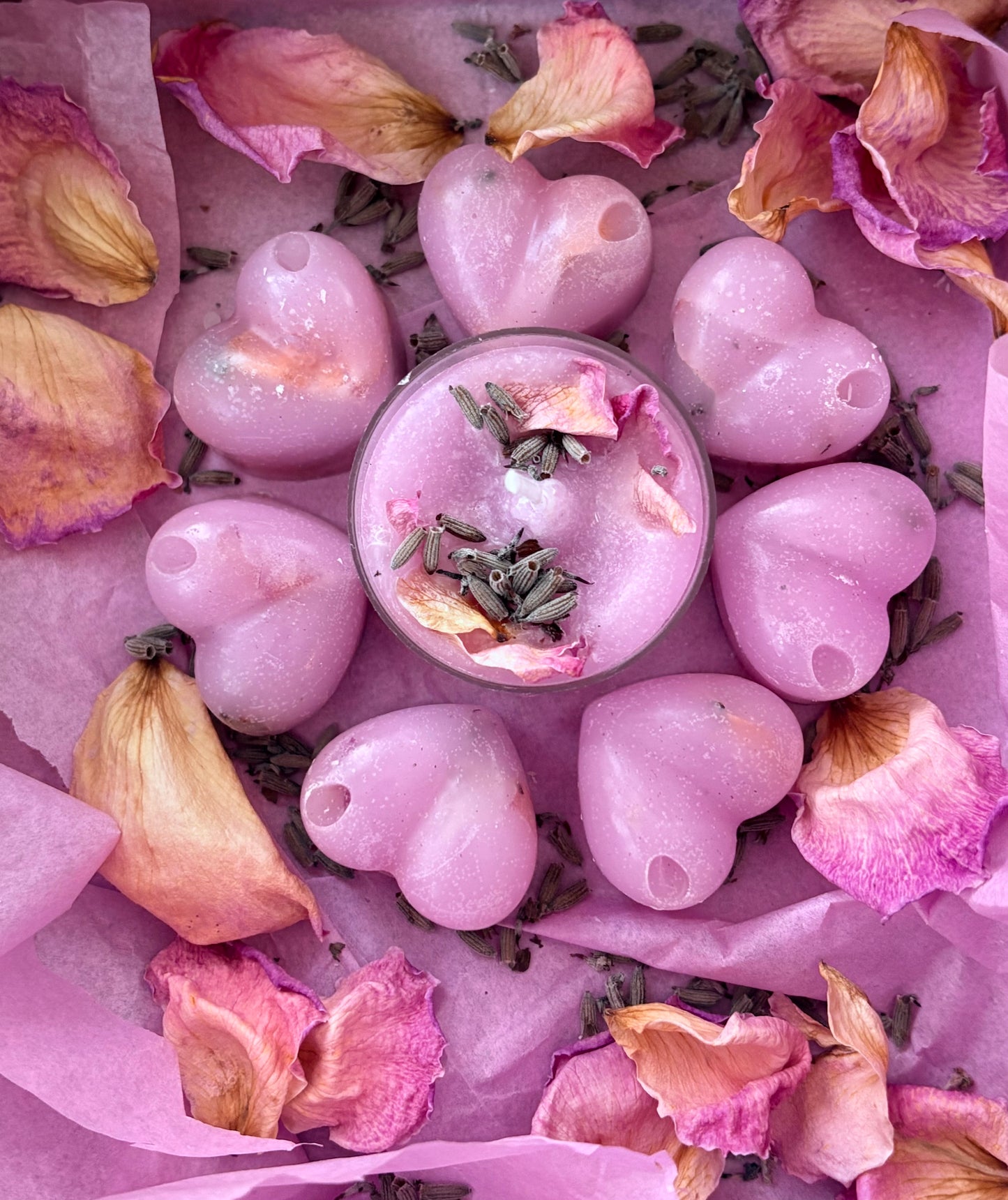 Rose Petal Dream – Rose, Lavender & Vanilla Tealight & Wax Melt Set