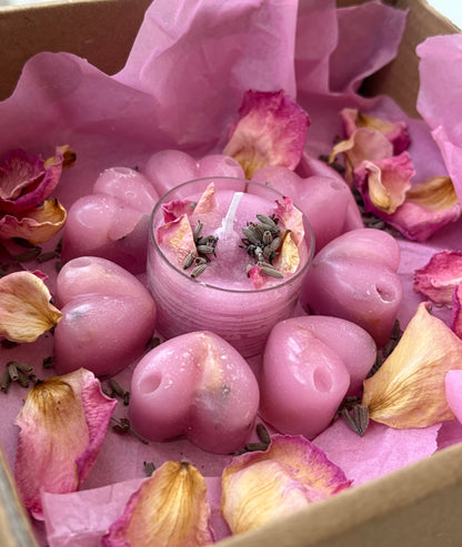 Rose Petal Dream – Rose, Lavender & Vanilla Tealight & Wax Melt Set
